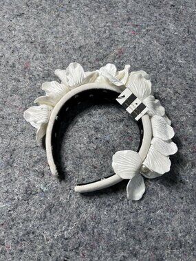 LELE SADOUGHIIvory Magnolia Velvet Headband